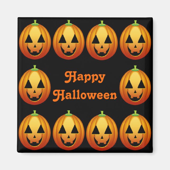 Aimant Joyeux Halloween Citrouilles (Devant)