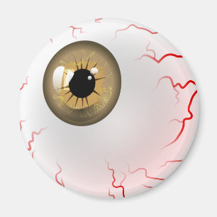 Aimant Joyeux Halloween ! Eyeball Brown éffrayant