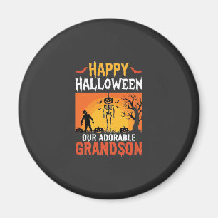 Aimant Joyeux Halloween Petit-Fils Squelette Citrouille