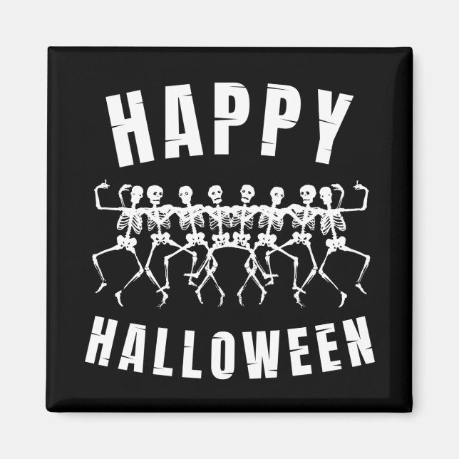 AIMANT JOYEUX HALLOWEEN SQUELETTES DANSEURS (Devant)