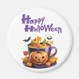Aimant Joyeux Halloween tasse de bière Jack-O-Lantern