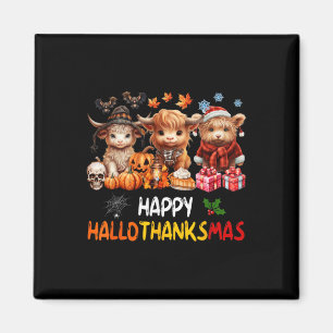 Aimant Joyeux Halloween Thanksgiving Noël Vache Vacances