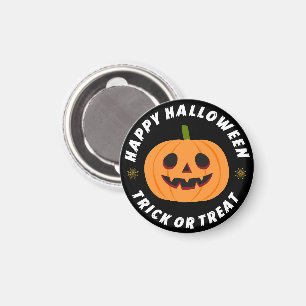 Aimant Joyeux Halloween Trick or Treat Citrouille Noir