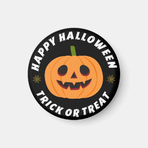 Aimant Joyeux Halloween Trick or Treat Citrouille Noir