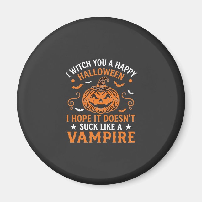 Aimant Joyeux Halloween Vampire Citrouille Sorcière Chape (Devant)