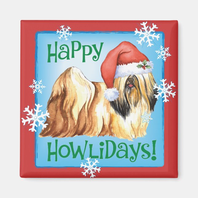 Aimant Joyeux Howlidays Lhasa Apso (Devant)