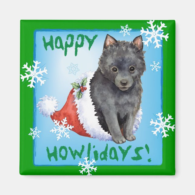 Aimant Joyeux Howlidays Schipperke (Devant)