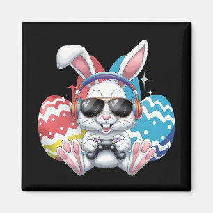 Aimant Joyeux Jeux de Joueur de lapin de Pâques