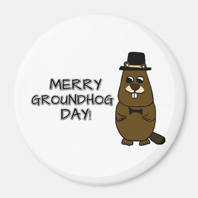 Aimant Joyeux Jour de la marmotte (Devant)