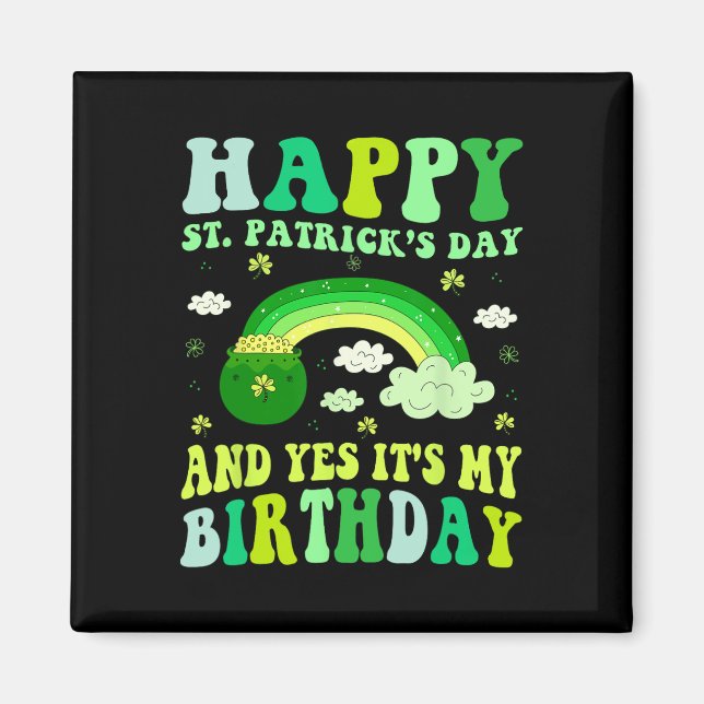 Aimant Joyeux Jour de la Saint Patrick Anniversaire Saint (Devant)