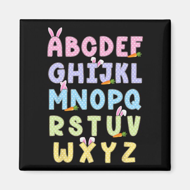Aimant Joyeux Jour de Pâques Alphabet Abcs Elemeno Pour E (Devant)