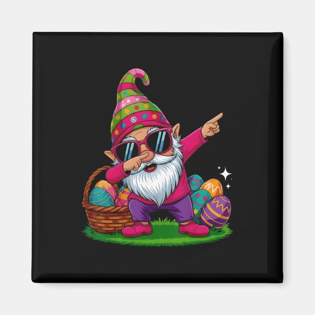 Aimant Joyeux jour de Pâques Gnome Câlin Œufs de Pâques F (Devant)