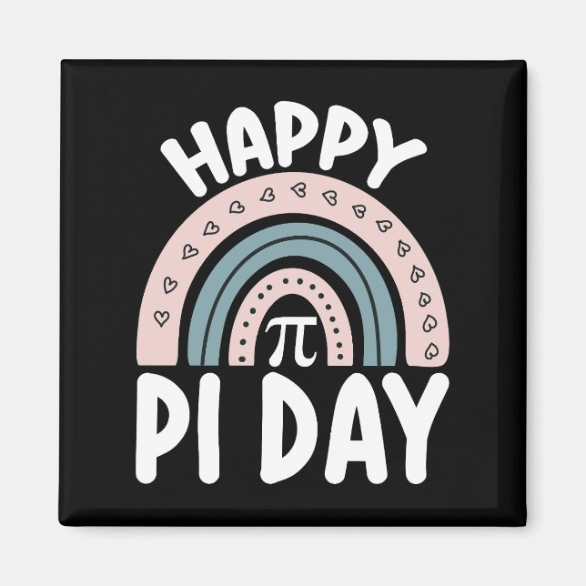 Aimant Joyeux Jour de Pi Boho Rainbow Math Mathématique M (Devant)