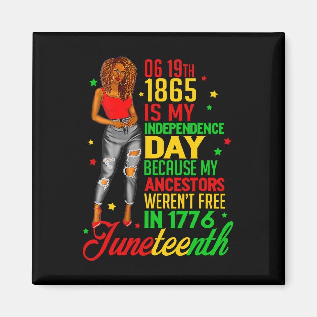 Aimant Joyeux JunetDix Est Ma Fête De L'Indépendance Libr (Devant)