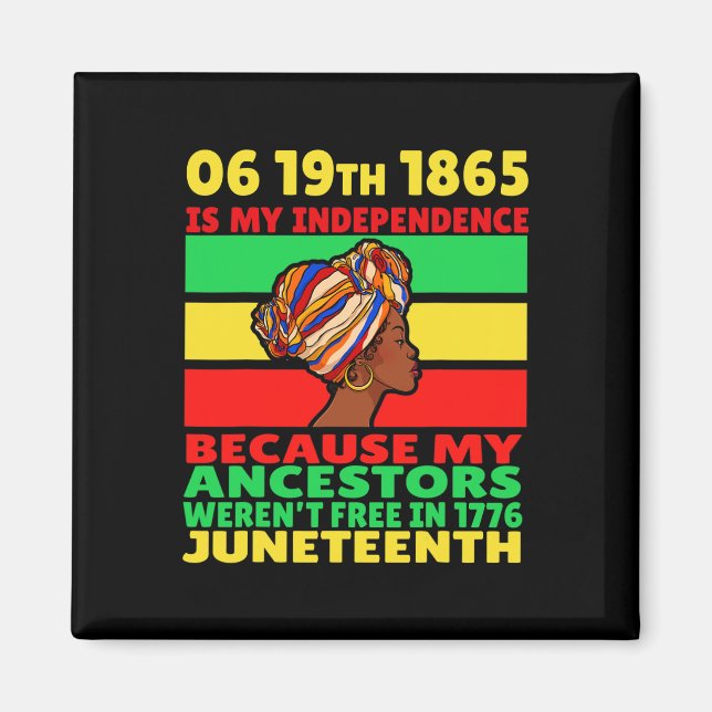 Aimant Joyeux JunetDix Est Ma Fête De L'Indépendance Libr (Devant)