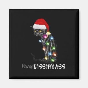 Aimant Joyeux Kissmyass Fun Chat Flammes de Noël 2