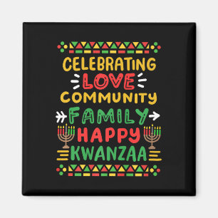 Aimant Joyeux Kwanzaa célébrant l'amour Commune Famille H