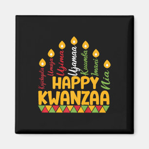 Aimant Joyeux Kwanzaa Kinara Sept Bougies Principes De K