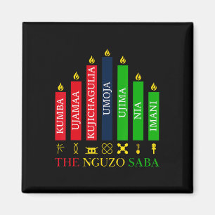 Aimant Joyeux Kwanzaa Kinara Sept Bougies Principes De K