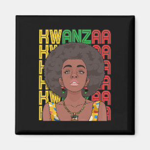 Aimant Joyeux Kwanzaa Pan African Pride Black Woman Sept