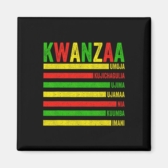Aimant Joyeux Kwanzaa Sept Principes Des Femmes De Kwanza (Devant)