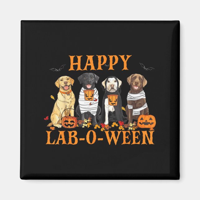 Aimant Joyeux Lab-O-Ween Labrador Saison Halloween Chien (Devant)