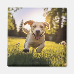 Aimant Joyeux Labrador Puppy Running