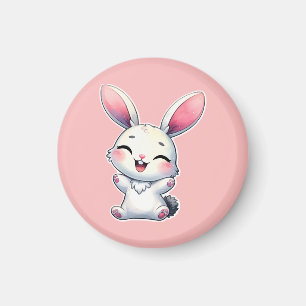 Aimant Joyeux lapin aquarelle