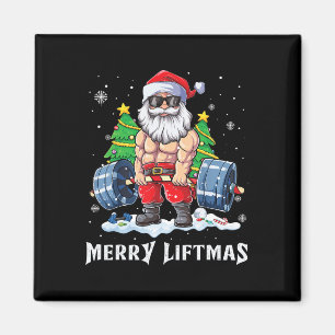 Aimant Joyeux Liftmas Funny Santa Claus Fitness Poids