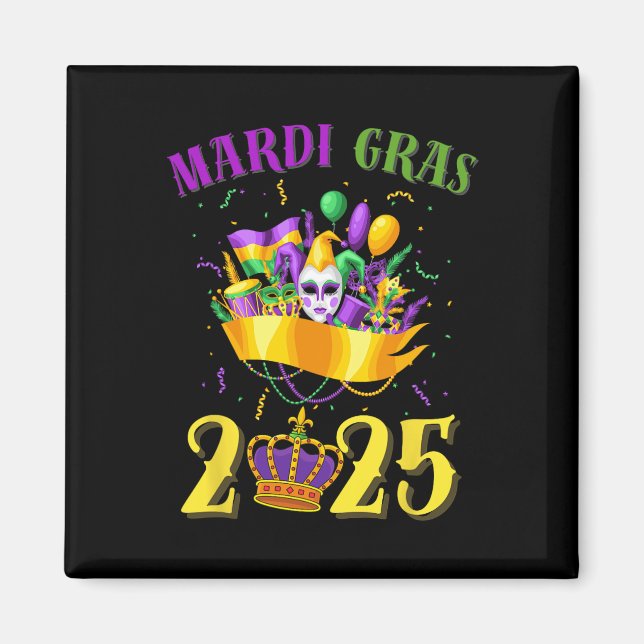 Aimant Joyeux Mardi Gras 2025 Carnaval des Tee Mardi Gras (Devant)
