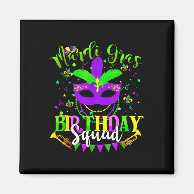Aimant Joyeux Mardi Gras Anniversaire Mardi Gras Escadron (Devant)
