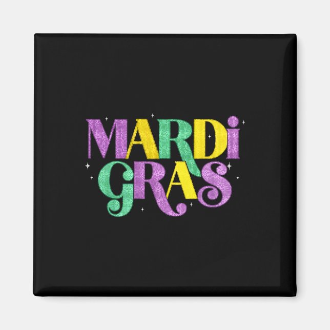 Aimant Joyeux Mardi Gras Carnaval Fat Mardi Fleur De Lis (Devant)