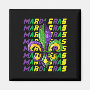 Aimant Joyeux Mardi Gras Carnaval Fat Mardi Fleur De Lis