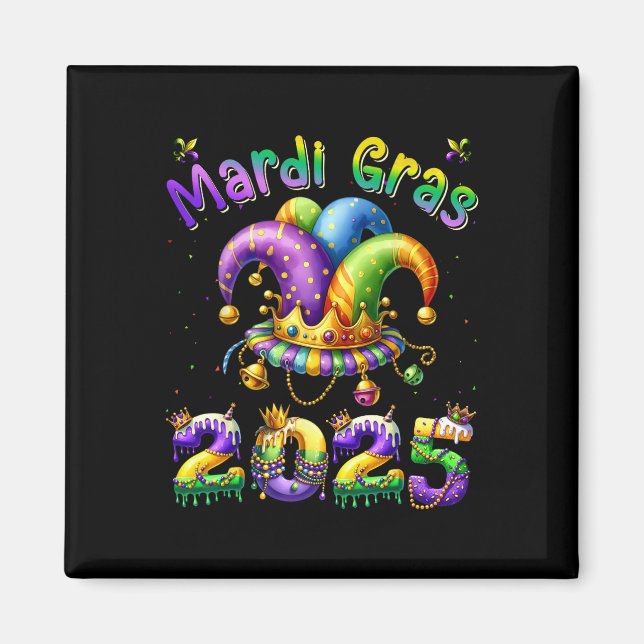 Aimant Joyeux Mardi Gras Carnaval Mardi Gras 2025 Jester  (Devant)