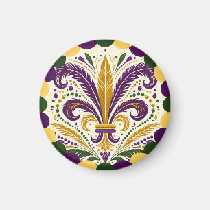 Aimant Joyeux Mardi Gras fleur de lis