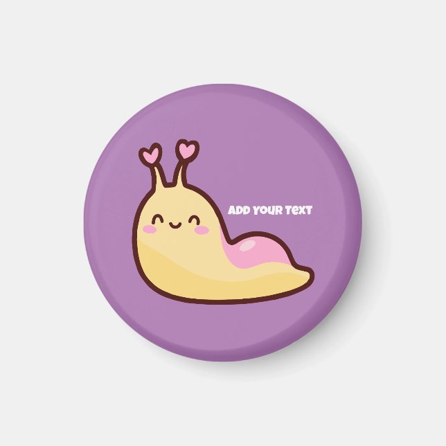 Aimant Joyeux mignon Slug Texte personnalisé (Devant)