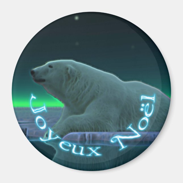 Aimant Joyeux Noё l - Ours polaire à bordure de glace (Devant)
