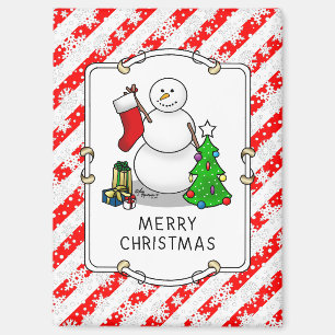 Aimant Joyeux Noël 2 Arbre Stocker Snowman