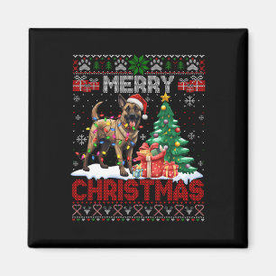 Aimant Joyeux Noël Amoureux des chiens Malinois Belge Ugl