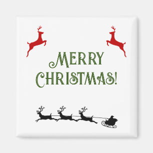 Aimant Joyeux Noël Bannière Red Reindeer