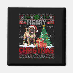 Aimant Joyeux Noël Bullmastiff Amoureux Famille Vilain Xm
