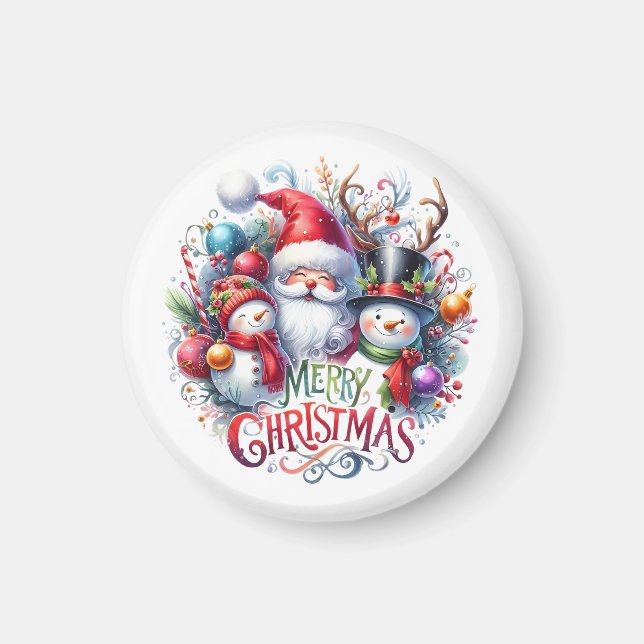 Aimant Joyeux Noël cadeau de Noël (Devant)