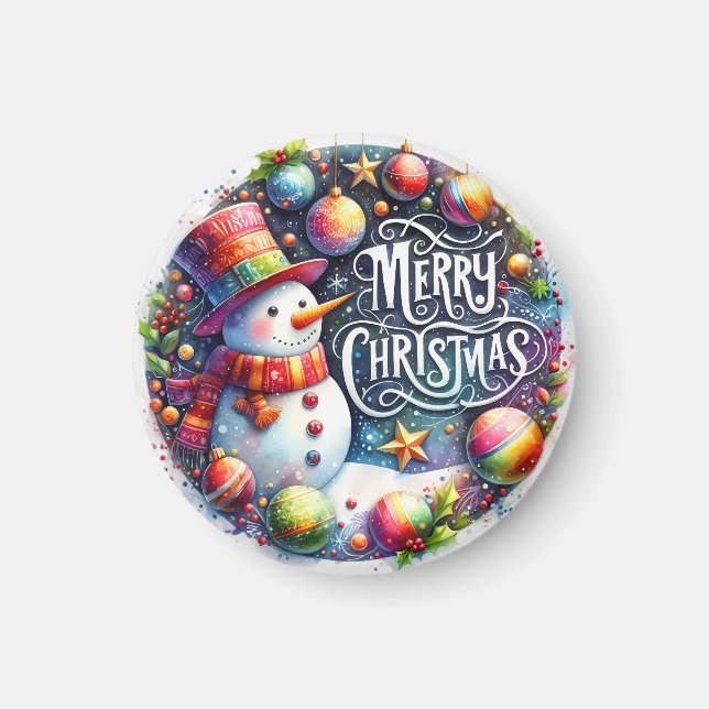 Aimant Joyeux Noël cadeau de Noël (Devant)