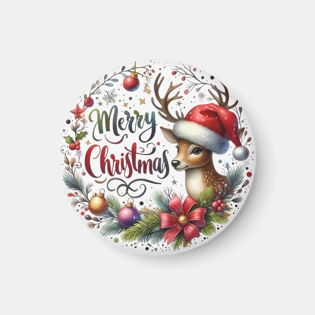 Aimant Joyeux Noël cadeau de Noël (Devant)