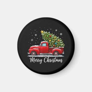 Aimant Joyeux Noël Camion Rouge Sapin Hommes Femmes