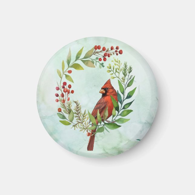 Aimant Joyeux Noël Cardinal Classique  (Devant)