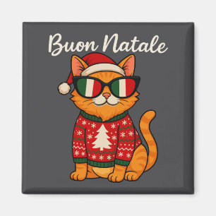 Aimant Joyeux Noël Chat Italien de Noël, Italie Fierté Ho
