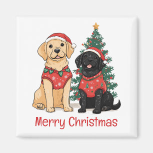Aimant Joyeux Noël Chiens Labrador Retriever
