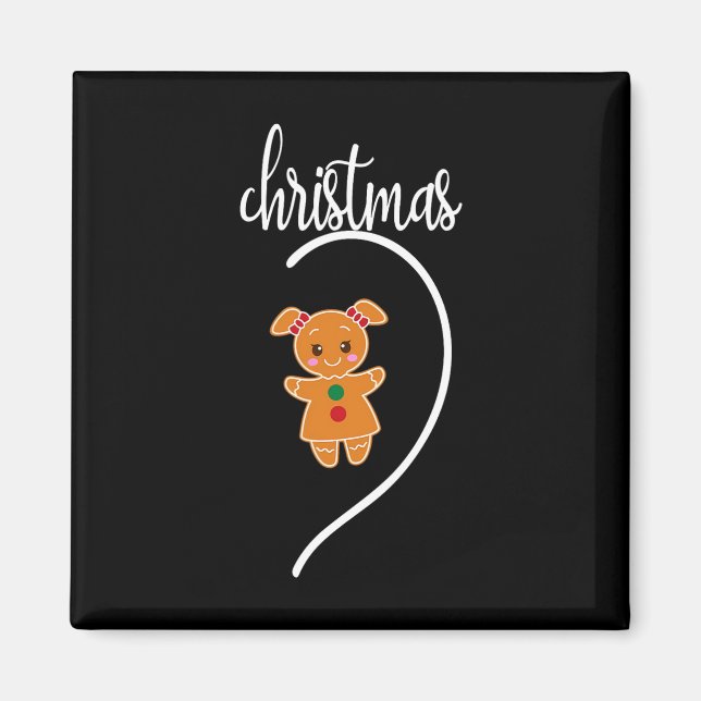 Aimant Joyeux Noël Couple Pain d'épice Noël Pyjama (Devant)