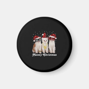 Aimant Joyeux Noël   Cute Chat avec Père Noël